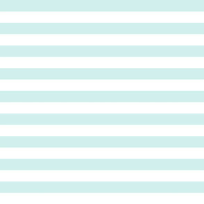 Mint and white one inch stripes - horizontal