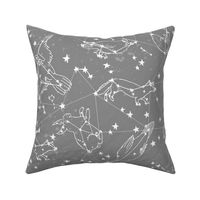 LARGE constellations // medium grey animal constellation fabric best andrea lauren fabric