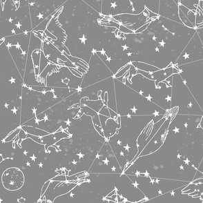 LARGE constellations // medium grey animal constellation fabric best andrea lauren fabric