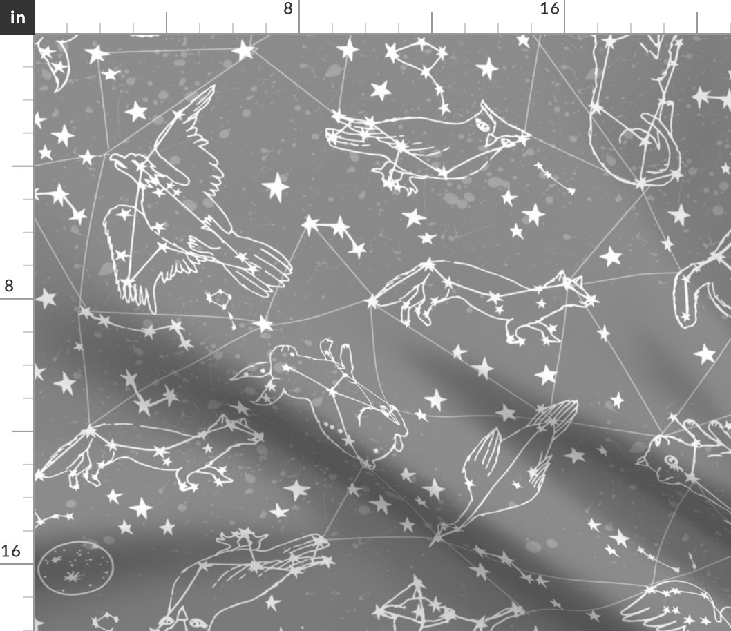 LARGE constellations // medium grey animal constellation fabric best andrea lauren fabric
