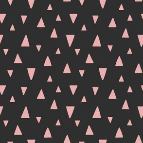 Abstract Triangles - Pink on Black (medium scale)