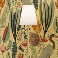 Heron and plants - light - medium