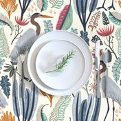 Heron and plants - light - medium
