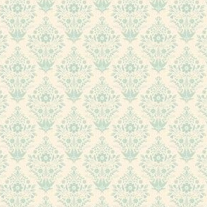 Monochrome Damask Mint by DEINKI (Micro Scale)