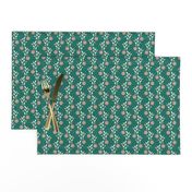 Folky Vines Teal by DEINKI (Small Scale)