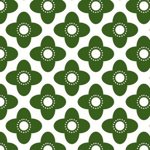 Pattern 0084B - green retro flowers