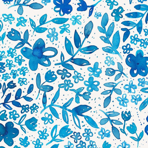 Indigo blue floral pattern