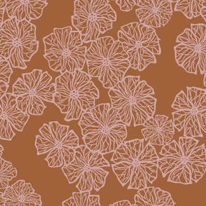 ocre rose floral pattern