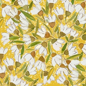 Yellow snowdrops pattern