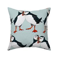 puffin pair celadon blue large