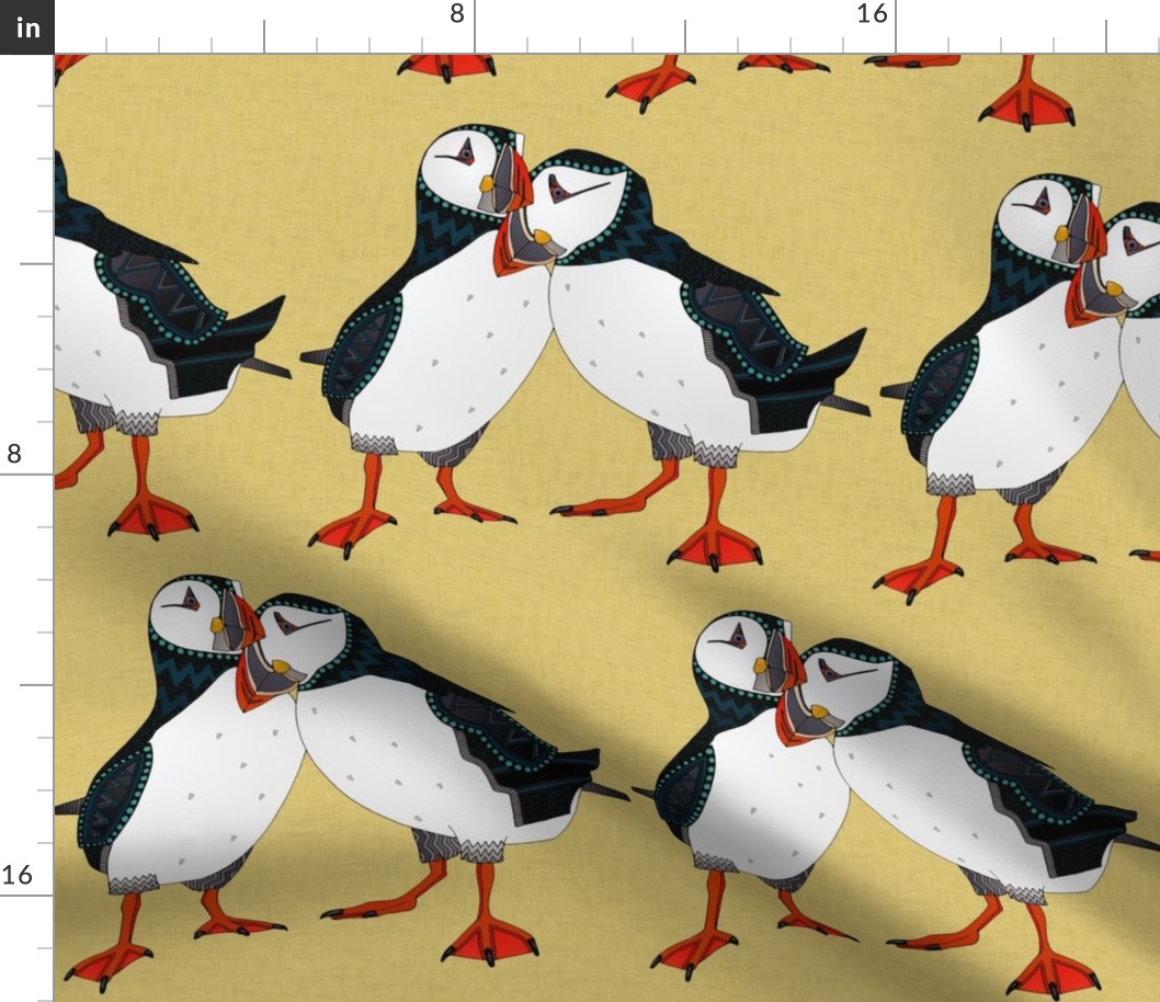 puffin pair gold large