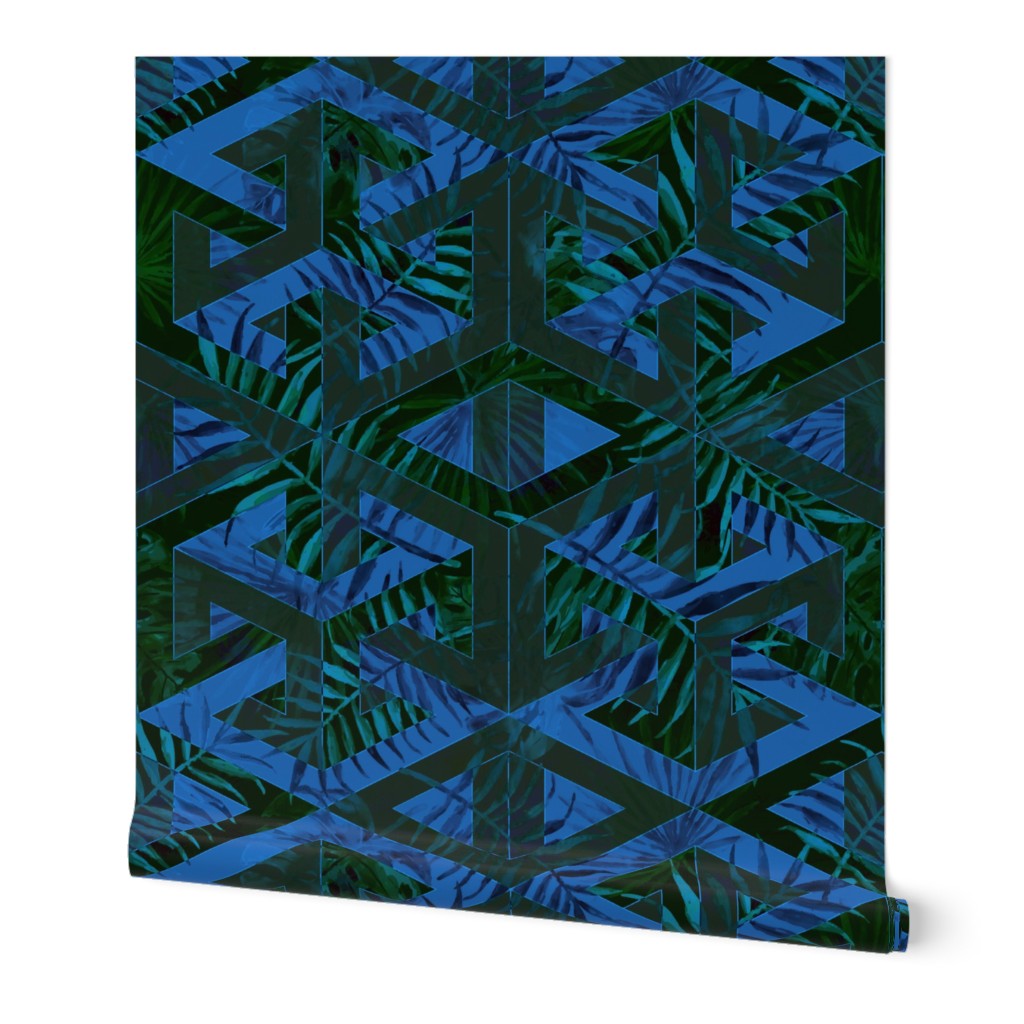 Night Jungle Illusion - blue green