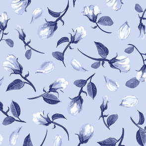 Rosebuds   Petals - Pale Blue
