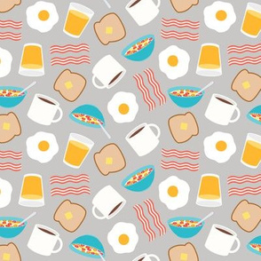 Spoonflower Fabric - Bacon Breakfast Food Morning Abstract Kitchen Hipster  Printed on Petal Signature Cotton Fabric by the Yard - Sewing Quilting  Apparel Crafts Decor 