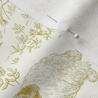 Country Dogs Toile Mustard