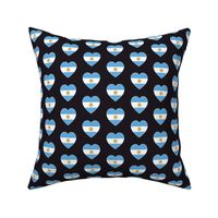Argentinian flag hearts on black 