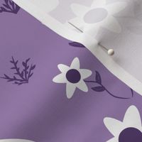 Large scale foxes and floral in purple 