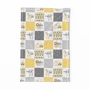 3 inch Safari//Zoo//Yellow - Wholecloth Cheater Quilt