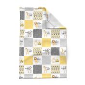 3 inch Safari//Zoo//Yellow - Wholecloth Cheater Quilt