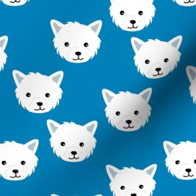 Minimalist west highland white terrier dogs and paws design kids classic blue white
