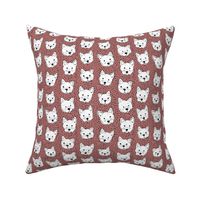 Adorable little west highland terrier hand drawn Westie dogs puppies and dots stone red white