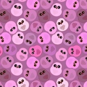 Pink baby owls