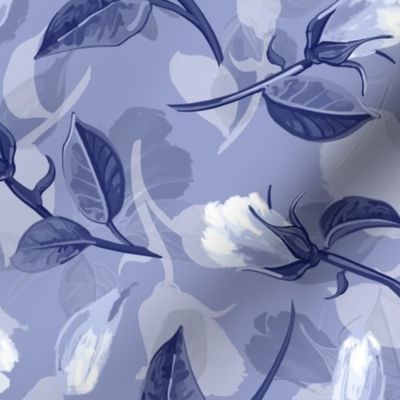 Rosebuds + Petals | Full - Light Blue