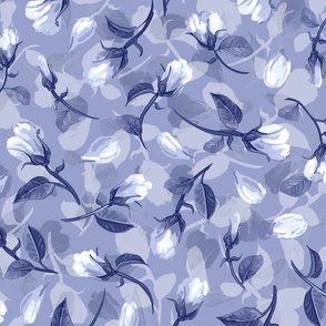 Rosebuds + Petals | Full - Light Blue