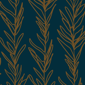 Moody Tropical Flat Navy and Gold