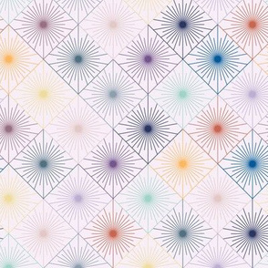 Art Deco Geometric stars / pink background