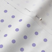 Lilac on white quarter inch polka dot