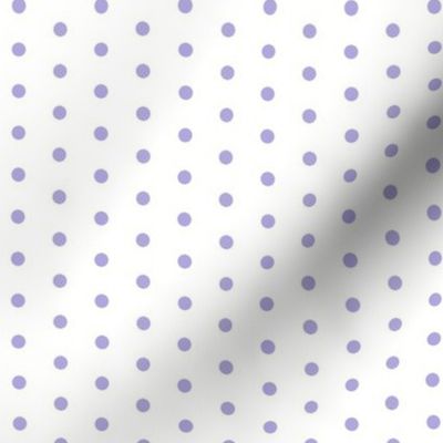 Lilac on white quarter inch polka dot