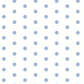 Sky blue on white quarter inch polka dot