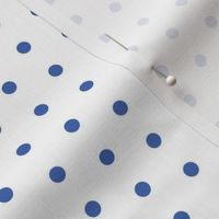 Royal blue on white quarter inch polka dot