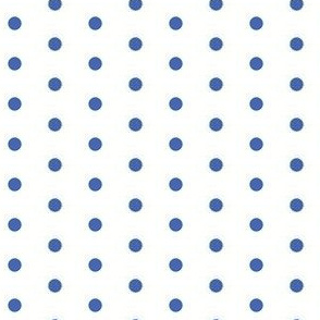 Royal blue on white quarter inch polka dot