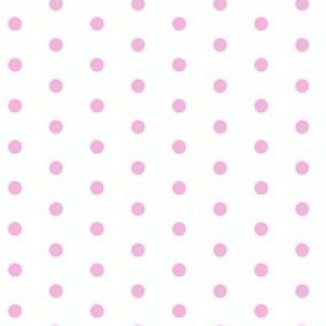 Pink on white quarter inch polka dot