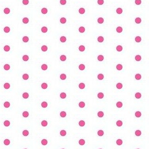 Deep pink on white quarter inch polka dot