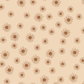 Sunshine - Suns - Ditsy Small Sun print - beige