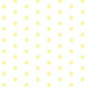Yellow on white quarter inch polka dot