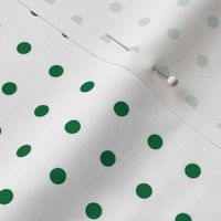Deep green quarter inch polka dot