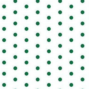 Deep green quarter inch polka dot