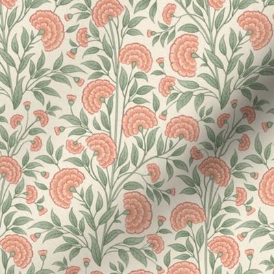 Carnations Arts and Crafts Trailing Floral in Peach Fuzz pancoty2024 Small 