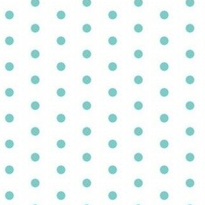 Turquoise quarter inch polka dot