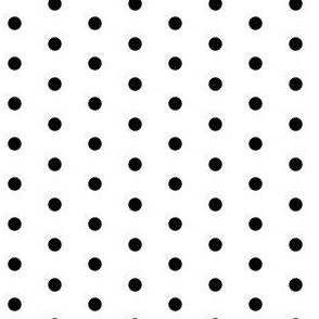 Black on white quarter inch polka dot monochrome