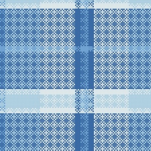  Blue Woven Interlacement Plaids , Tartans , Checks 19.52in x 12.48in