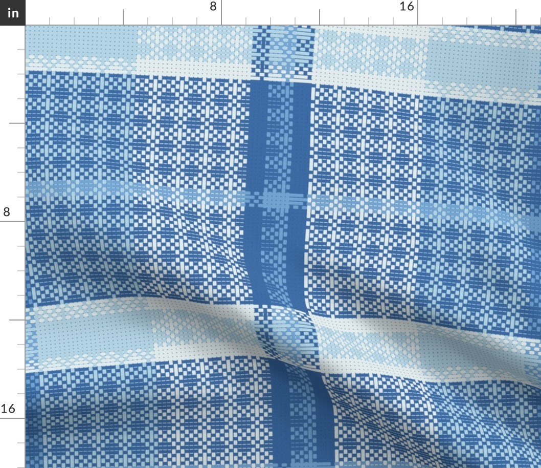  Blue Woven Interlacement Plaids , Tartans , Checks 19.52in x 12.48in