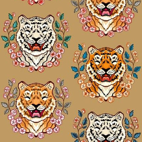 Boisterous, Blossoming, Tiger Types - Tan Brown
