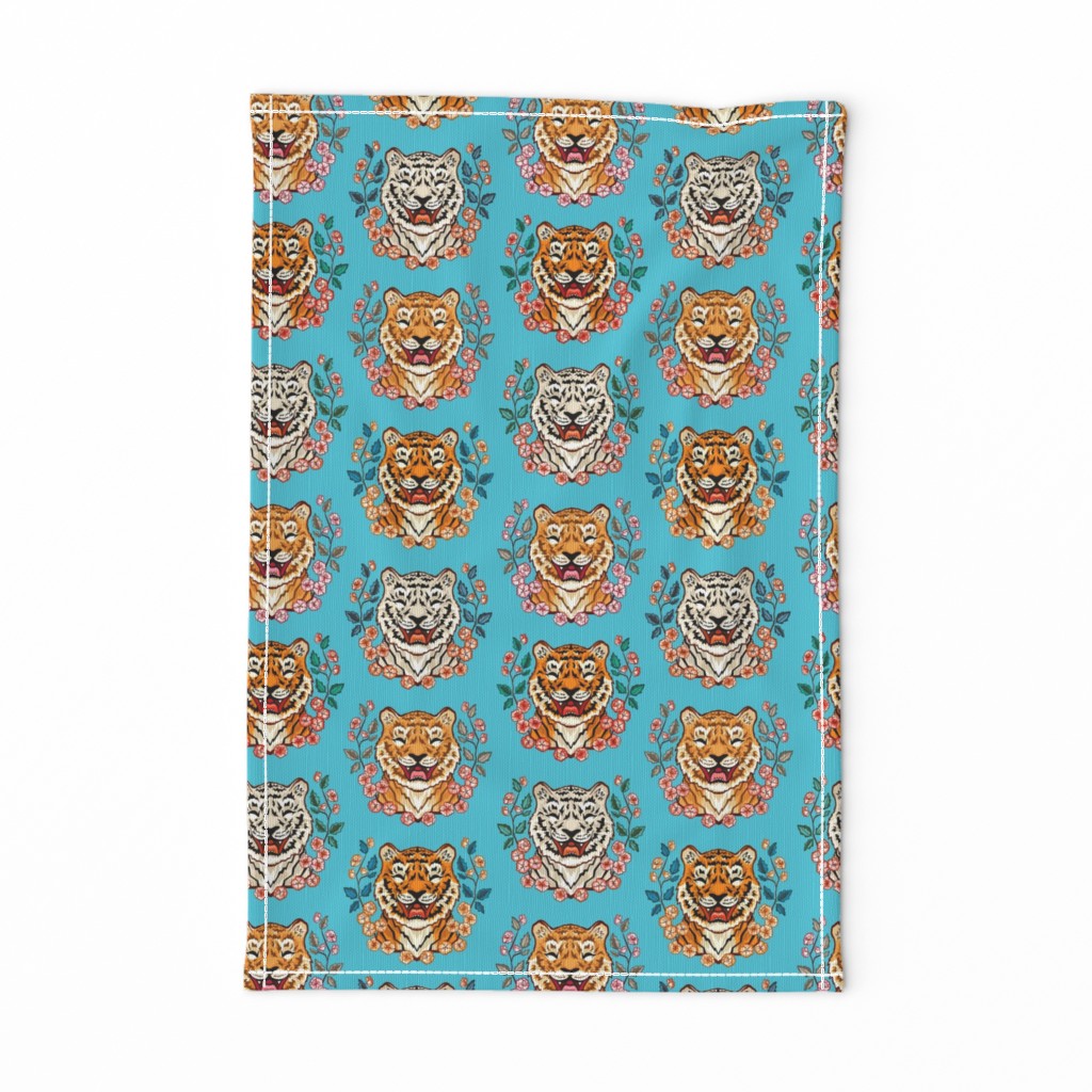 Boisterous, Blossoming, Tiger Types - Turquoise Blue