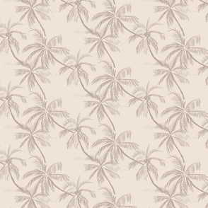 Blueprint palms beige small