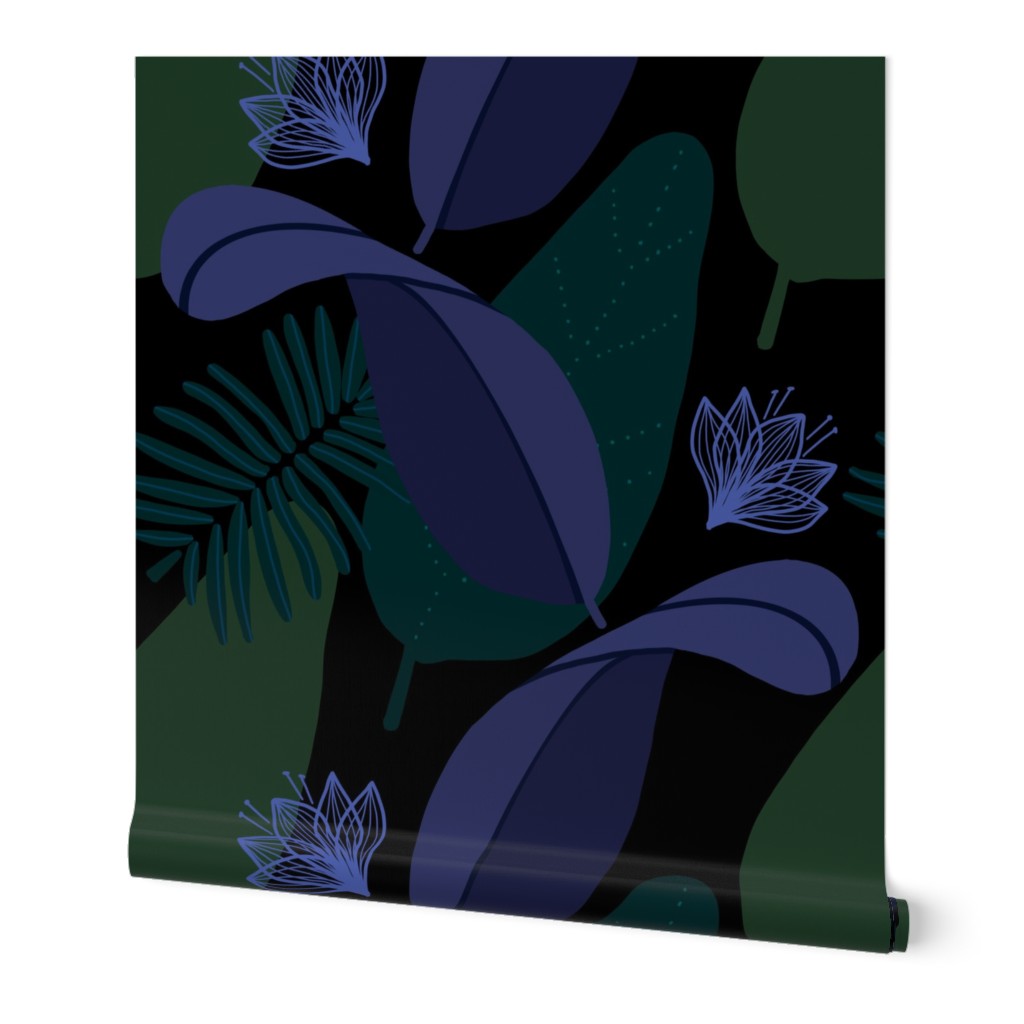 Tropical Night Moody Florals Big Scale